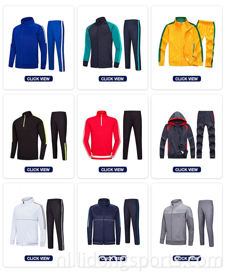 Custom Sports Mannen Training Jogging Jas Effen Voetbal Team Trainingspak Jas Zwart en Rood Track Jack